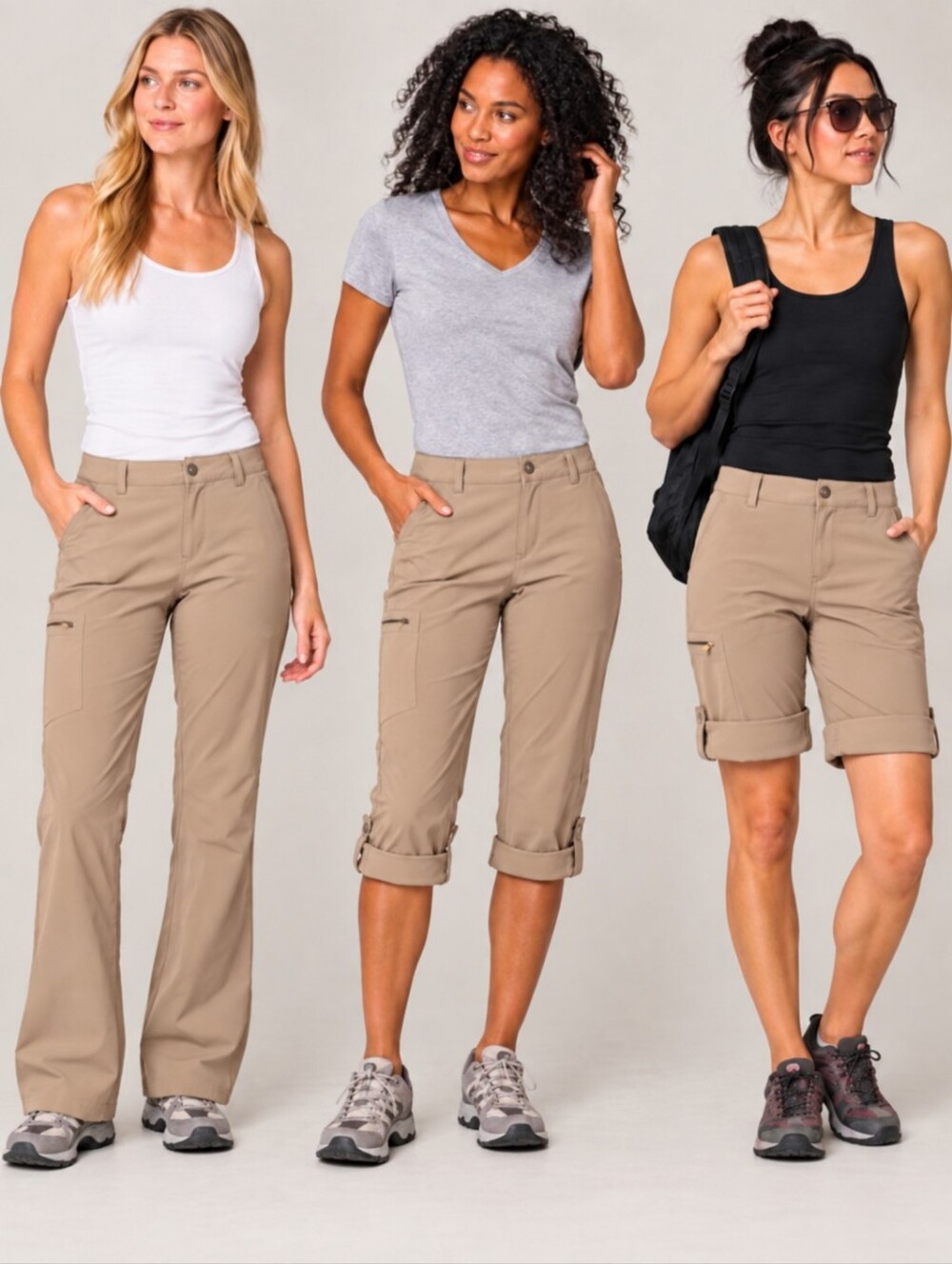 ❤️ LIKE NEW! REI 3 IN 1 SAHARA ROLL UP BOOTCUT ADJUSTABLE LENGTH PANTS, 8 (29)